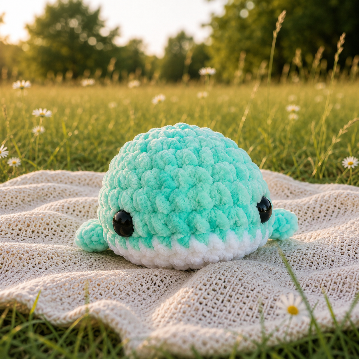 'Sam' soft toy, small – White/Mint